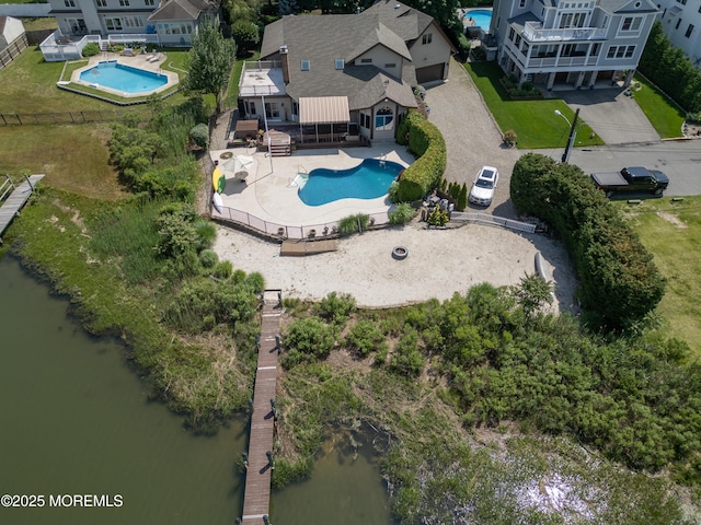324 Magnolia Ave, Brielle, NJ 08730 - aerial view of a pool area and a nearby body of water