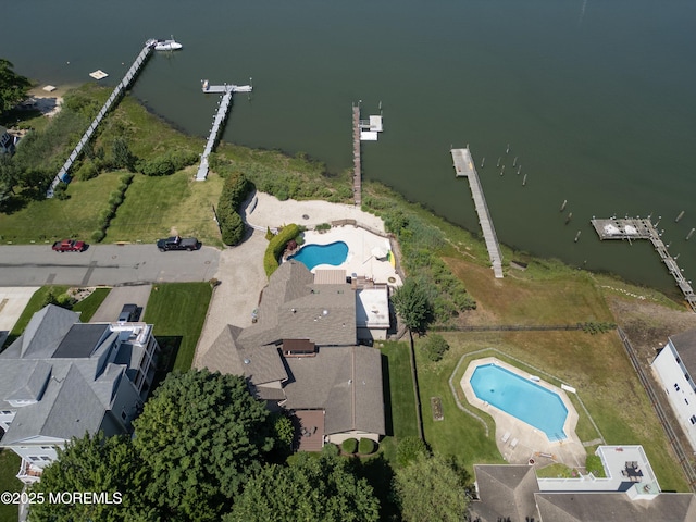 324 Magnolia Ave, Brielle, NJ 08730 - aerial view of property and surrounding area with a pool area and a nearby body of water