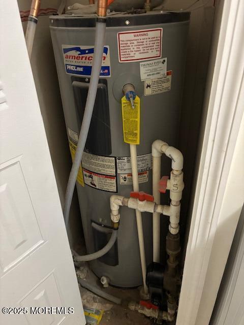 184 Pebble Beach Dr, Mays Landing, NJ 08330 - utility room featuring water heater