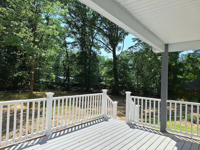 414 Oak Tree Rd, Freehold, NJ 07728 - deck with view of wooded area