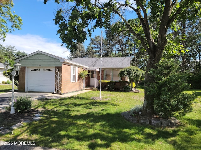 799 Hudson Pkwy, Whiting, NJ 08759 - ranch-style home with an attached garage, brick siding, concrete driveway, and a front lawn