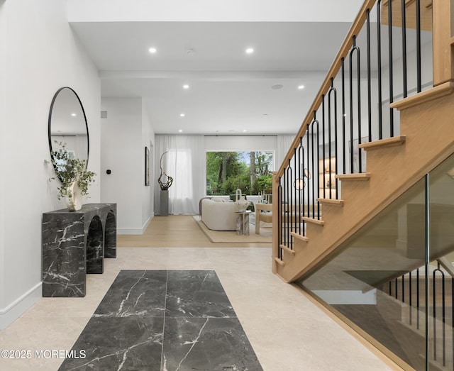 428 Wells Ave, Oakhurst, NJ 07755 - entryway featuring stairs, recessed lighting, and baseboards