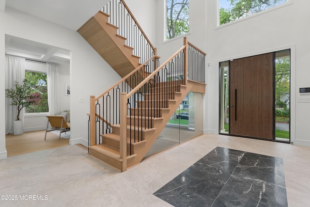 428 Wells Ave, Oakhurst, NJ 07755 - foyer featuring stairs and a towering ceiling