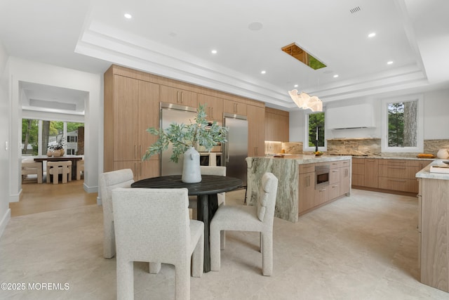 428 Wells Ave, Oakhurst, NJ 07755 - dining room with a raised ceiling, healthy amount of natural light, and recessed lighting
