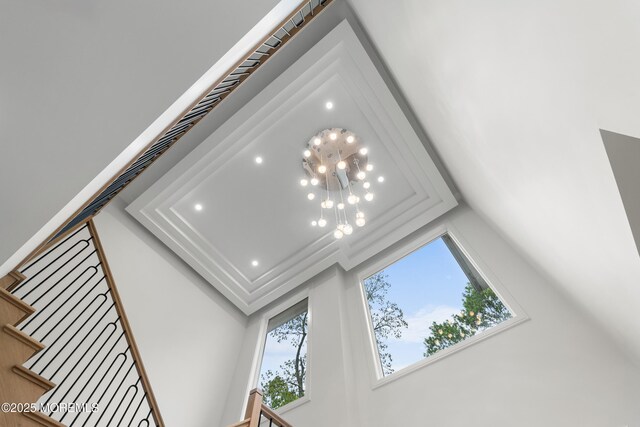 428 Wells Ave, Oakhurst, NJ 07755 - detailed view of recessed lighting, a chandelier, and crown molding