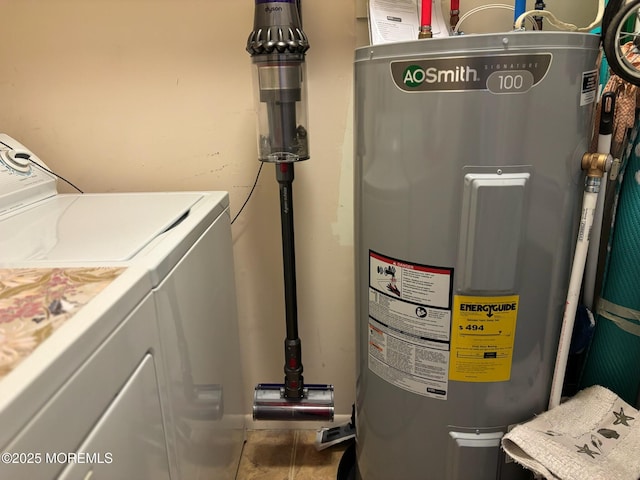 75 Hudson Pkwy Unit C, Whiting, NJ 08759 - utility room with water heater and washing machine and clothes dryer