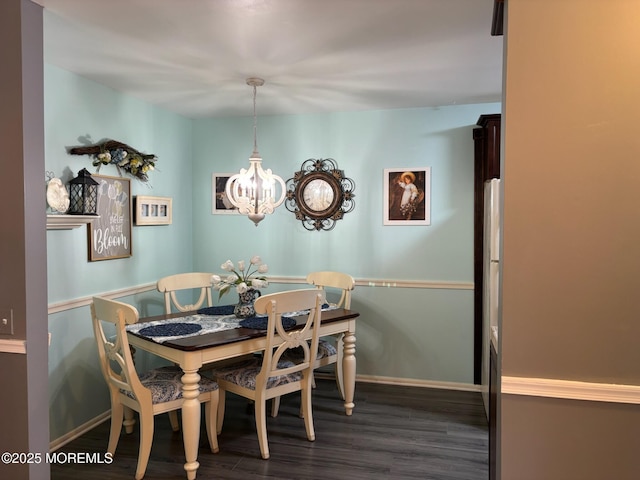 75 Hudson Pkwy Unit C, Whiting, NJ 08759 - dining area featuring dark wood-style floors, a chandelier, and baseboards