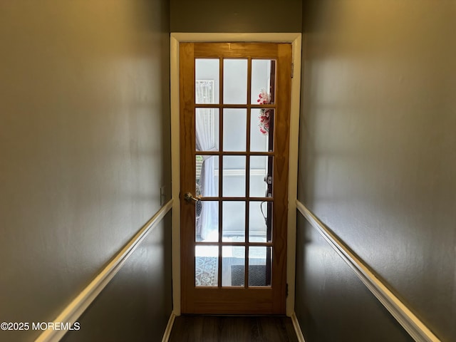 75 Hudson Pkwy Unit C, Whiting, NJ 08759 - doorway with baseboards and dark wood-style floors