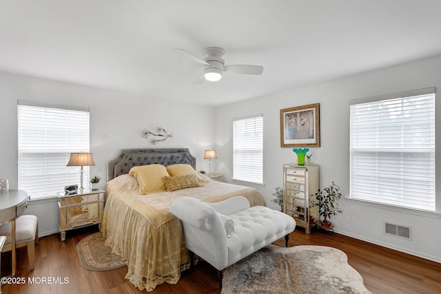 18 Mount Ranier Dr, Howell, NJ 07731 - bedroom with wood finished floors, baseboards, and a ceiling fan