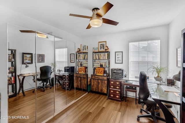 18 Mount Ranier Dr, Howell, NJ 07731 - office featuring a ceiling fan and wood finished floors