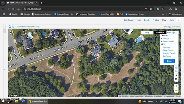 18 Mount Ranier Dr, Howell, NJ 07731 - aerial map of property and surrounding area