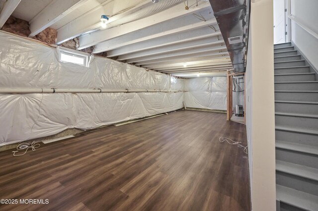1980 Breakers Dr, Barnegat, NJ 08005 - below grade area with wood finished floors and stairway