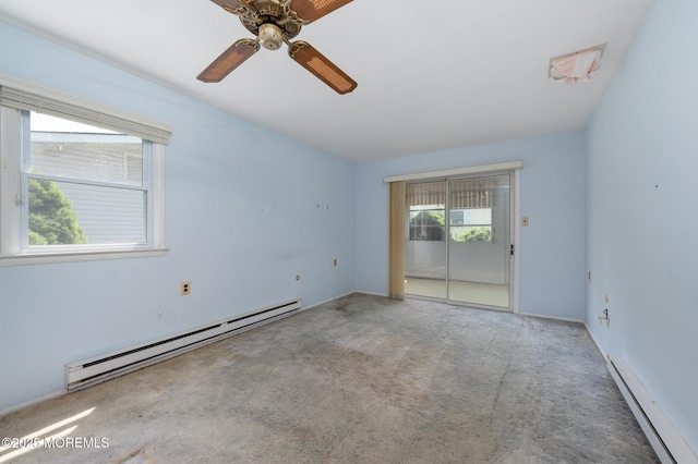 19 Clay Cir, Brick, NJ 08724 - carpeted spare room with baseboard heating and ceiling fan