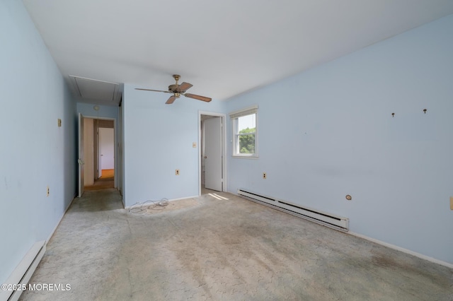 19 Clay Cir, Brick, NJ 08724 - unfurnished bedroom with a baseboard radiator, attic access, and carpet floors