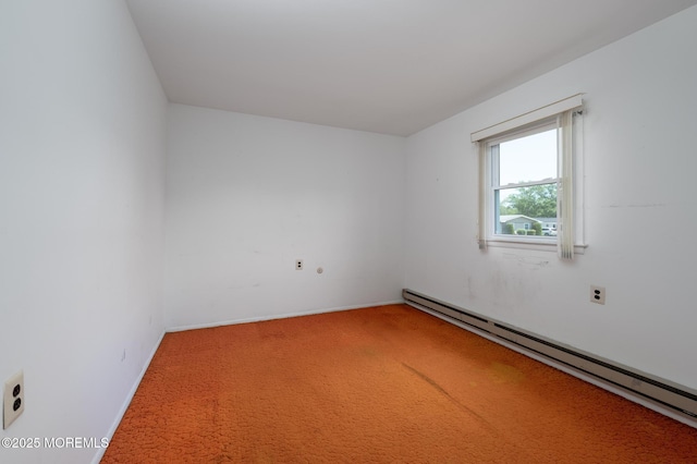 19 Clay Cir, Brick, NJ 08724 - spare room featuring a baseboard radiator, carpet flooring, and baseboards