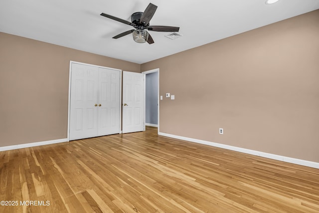 55 S Ave, Bayville, NJ 08721 - unfurnished bedroom with baseboards, light wood-style flooring, a closet, a ceiling fan, and recessed lighting