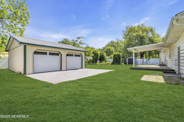 55 S Ave, Bayville, NJ 08721 - view of grassy yard with a detached garage and a deck