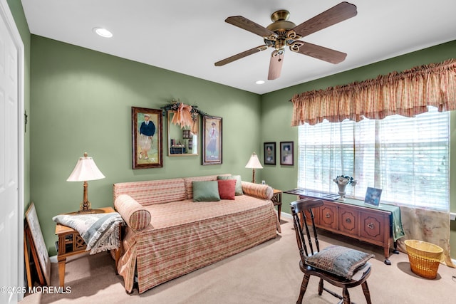 123 Skyline Dr, Lakewood, NJ 08701 - carpeted bedroom featuring ceiling fan, recessed lighting, and baseboards