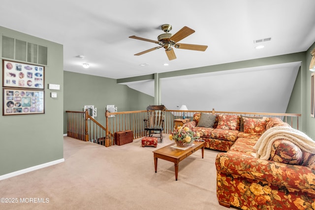 123 Skyline Dr, Lakewood, NJ 08701 - living area with ceiling fan, carpet, recessed lighting, and baseboards
