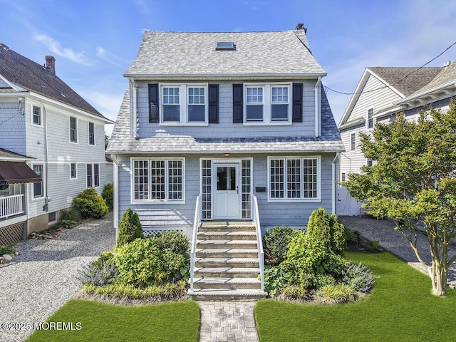 129 Bridge Ave, Bay Head, NJ 08742 - view of front facade with entry steps and roof with shingles