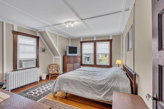 129 Bridge Ave, Bay Head, NJ 08742 - bedroom featuring radiator, cooling unit, and wood finished floors