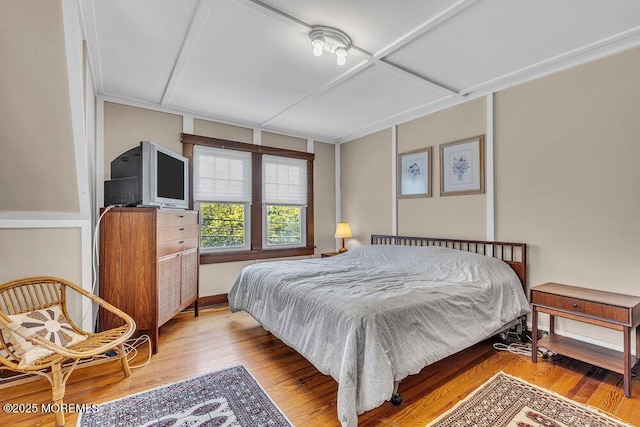 129 Bridge Ave, Bay Head, NJ 08742 - bedroom featuring coffered ceiling and wood finished floors