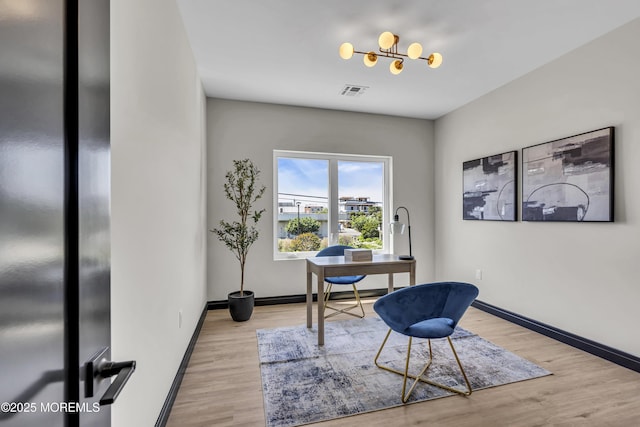 401 Boulevard 201, Seaside Heights, NJ 08751 - dining area with baseboards, a desk, and wood finished floors