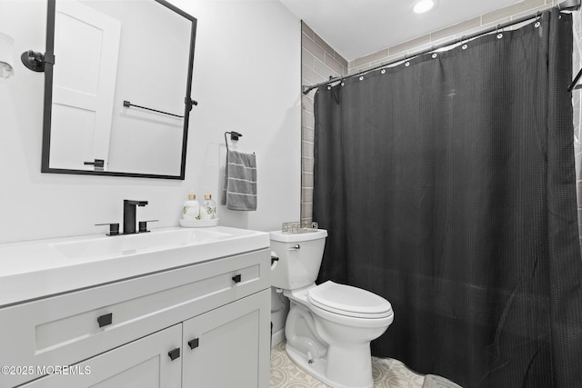 20 Lindsey Cir Unit 20, Old Bridge, NJ 08857 - full bathroom featuring toilet, vanity, tile patterned flooring, and a shower with curtain