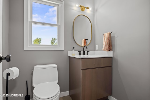 69 Eayrestown Rd, Medford, NJ 08055 - bathroom with vanity, toilet, and baseboards