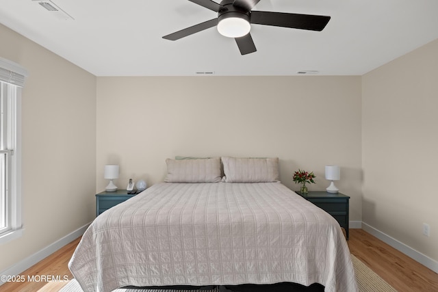 69 Eayrestown Rd, Medford, NJ 08055 - bedroom featuring light wood-style floors, baseboards, and ceiling fan