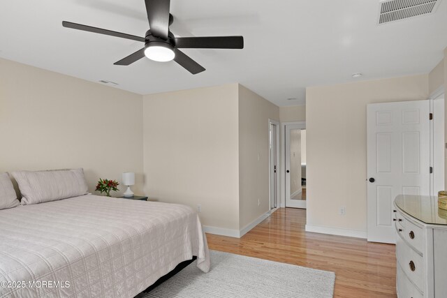 69 Eayrestown Rd, Medford, NJ 08055 - bedroom featuring light wood-style flooring, baseboards, and ceiling fan