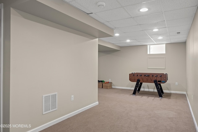 69 Eayrestown Rd, Medford, NJ 08055 - rec room with carpet, recessed lighting, and baseboards