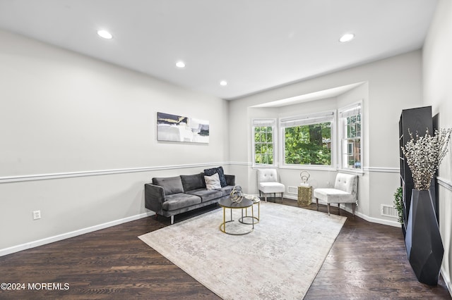 1501 Pine Park Ave, Lakewood, NJ 08701 - living area with recessed lighting, dark wood finished floors, and baseboards