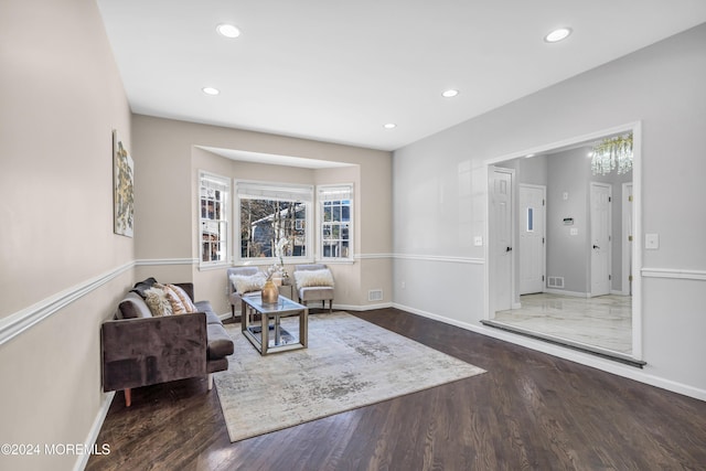 1501 Pine Park Ave, Lakewood, NJ 08701 - sitting room featuring recessed lighting, baseboards, and wood finished floors