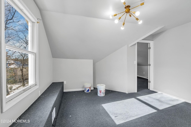 1501 Pine Park Ave, Lakewood, NJ 08701 - bonus room with lofted ceiling, a chandelier, and carpet flooring