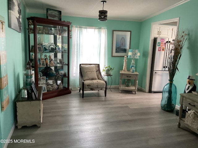 37 Pine Ridge Blvd, Whiting, NJ 08759 - sitting room featuring ornamental molding, light wood finished floors, and baseboards