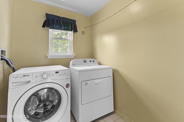 22 Enclosure Dr, Morganville, NJ 07751 - washroom featuring washer and dryer and light tile patterned floors