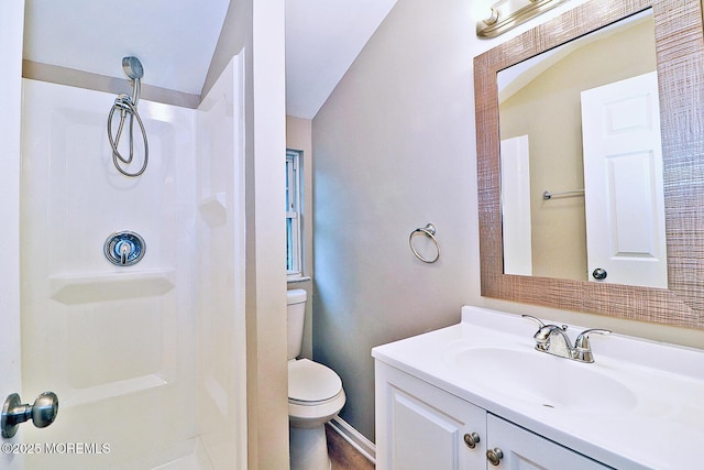 503 Center St, Forked River, NJ 08731 - bathroom with toilet, vanity, and a shower