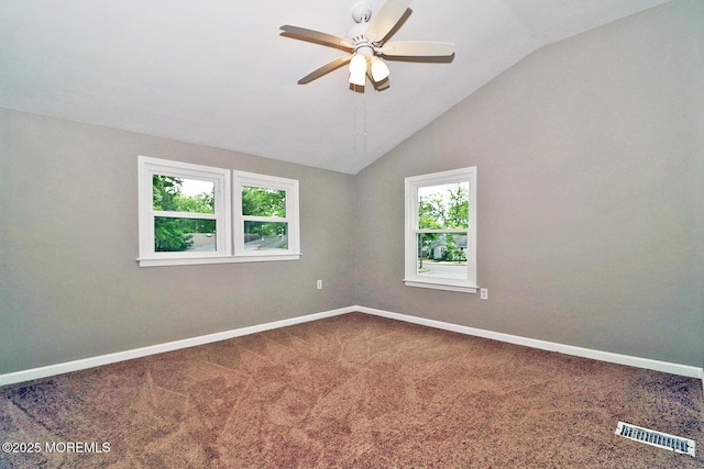 503 Center St, Forked River, NJ 08731 - unfurnished room featuring lofted ceiling, ceiling fan, baseboards, and carpet