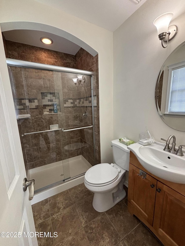 2 Corinth Pl, Toms River, NJ 08757 - bathroom featuring vanity, toilet, and a shower stall