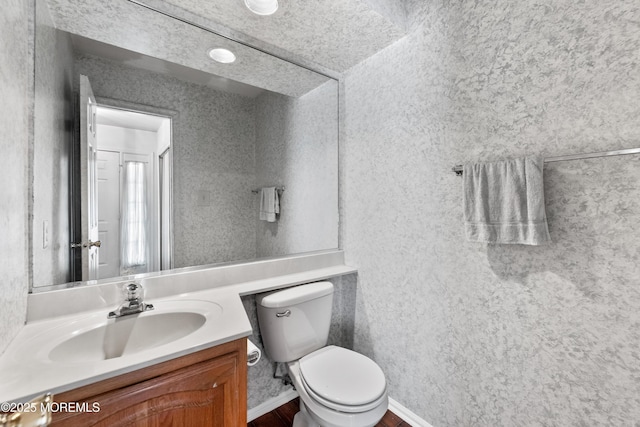 238 Larchwood Ct, Howell, NJ 07731 - bathroom featuring vanity, toilet, and wood finished floors