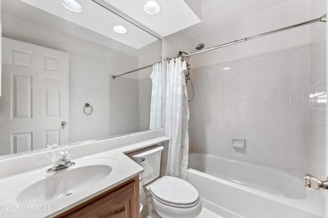 238 Larchwood Ct, Howell, NJ 07731 - full bathroom with shower / bath combination with curtain, toilet, and vanity
