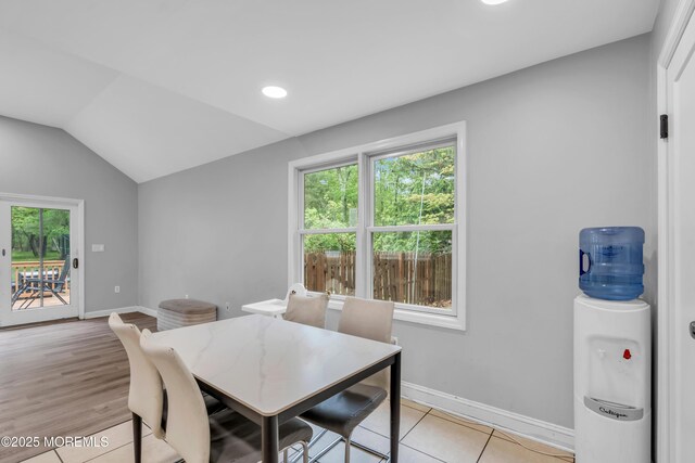 137 Willow Dr, Jackson, NJ 08527 - dining room featuring vaulted ceiling, baseboards, and recessed lighting