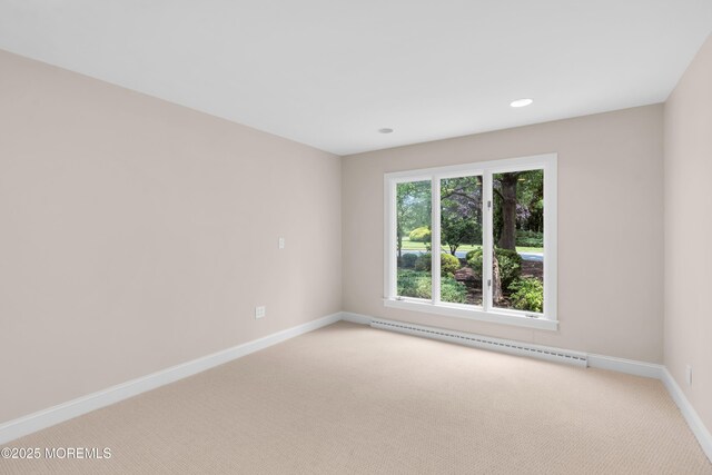 2627 Ramshorn Dr, Manasquan, NJ 08736 - unfurnished room featuring baseboard heating, light colored carpet, and recessed lighting