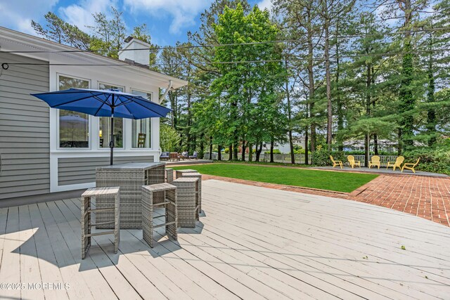 2627 Ramshorn Dr, Manasquan, NJ 08736 - wooden deck featuring a lawn