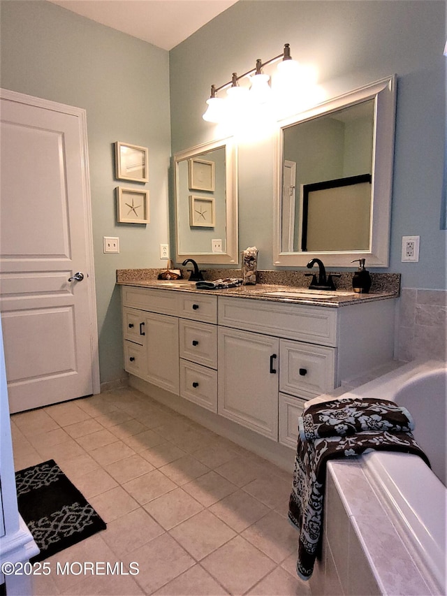 63 Briarwood Dr, Little Egg Harbor, NJ 08087 - full bathroom featuring tile patterned flooring, double vanity, and a bath