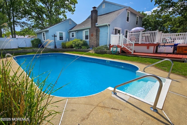 1 Lafayette Ct, Barnegat, NJ 08005 - view of pool featuring a wooden deck and a patio
