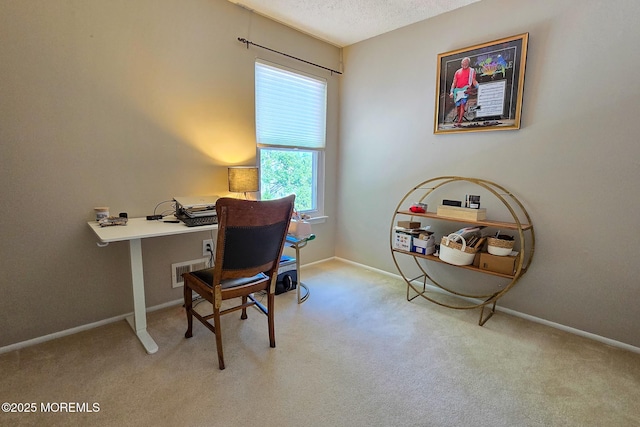 1 Lafayette Ct, Barnegat, NJ 08005 - carpeted home office with baseboards and a textured ceiling