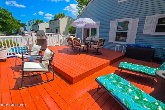 1 Lafayette Ct, Barnegat, NJ 08005 - wooden deck with outdoor dining area