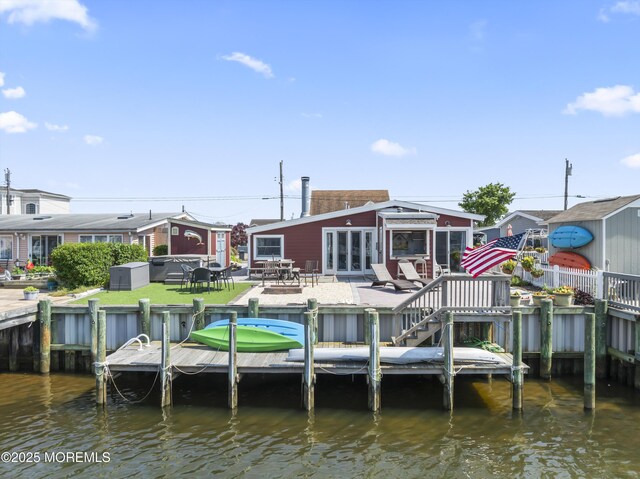 68 Gregg Dr, Beach Haven West, NJ 08050 - dock with a deck with water view and a patio
